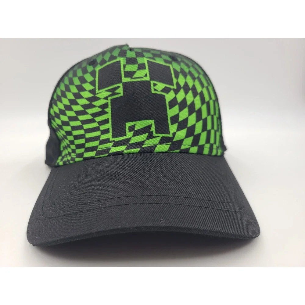 Youth Minecraft Creeper Snapback Hat Cap Video Game Kids Boys Girls‎ Green Black